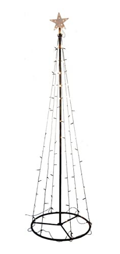 Beleuchteter LED Weihnachtsbaum in Kegel Form - Höhe 240 cm / 140 Lichter warmweiß -...