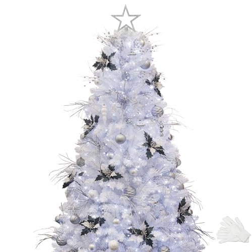 weißer Tannenbaum geschmückt