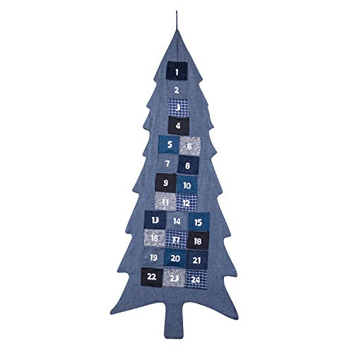 XXL Adventskalender zum Befüllen Weihnachtsbaum aus Stoff zum Aufhängen Weihnachten,...