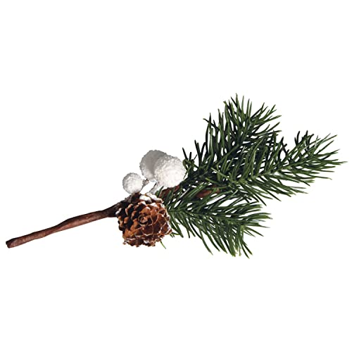 Rayher 55701000 Deko Zweig mit weiÃŸen Beeren, 18cm