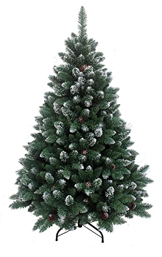RS Trade 15013 210 cm Weihnachtsbaum künstlich mit Schnee und Zapfen (Ø ca. 132 cm) ca....