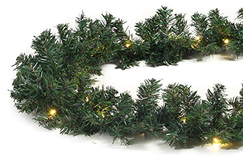 Gartenpirat Künstliche Tannengirlande beleuchtet – Länge 810 cm 120 LED warmweiß –...