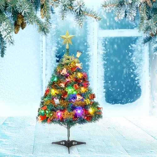 Mini Weihnachtsbaum Kleiner Weihnachtsbaum mit Beleuchtung, 60cm Tisch Weihnachtsbaum...