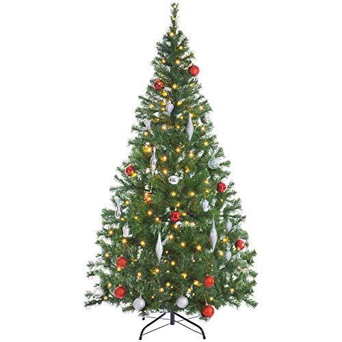 Casaria Weihnachtsbaum 180 cm LED Lichterkette Ständer PVC 533 Spitzen Künstlich...