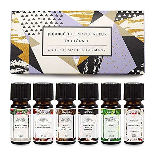 pajoma Duftöle 6er Set Duftölset Weihnachten, 6x 10 ml Duftöl für Duftlampe oder...