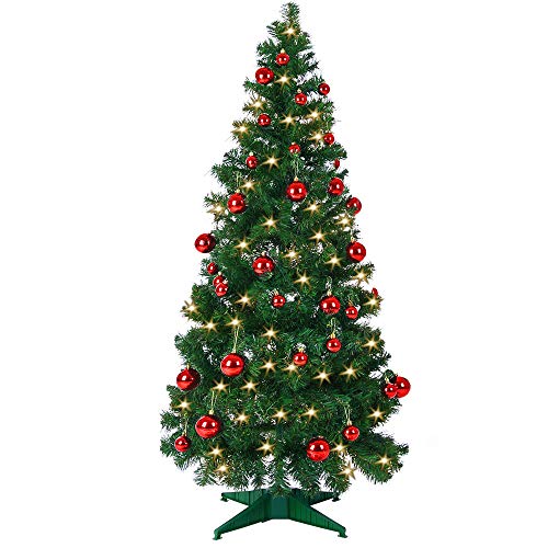 CASARIA® Weihnachtsbaum künstlich 150cm Lichterkette 50 LED warm weiß 40...