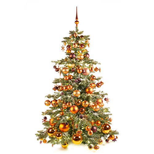 Geschmückte Weihnachtsbaum 180 cm Warm Kupfer mit Beleuchtung | 440 LED