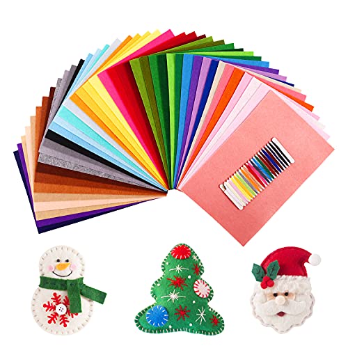 SOLEDI Filzstoff 41 Farben Bastelfilz Stoff Set 20*30 cm Filzplatten Weich Filzbögen Filz...