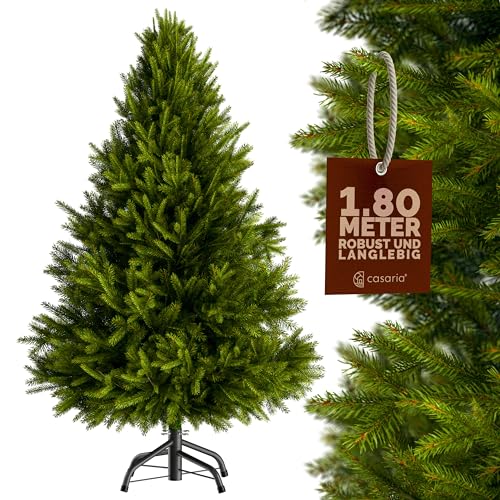 CASARIA® Weihnachtsbaum künstlich 180cm wie echt Edeltanne Spitzguss Metallständer...