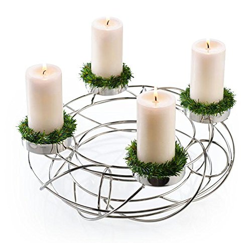Weihnachtlicher & Moderner Metallkranz/Adventskranz – Edelstahl Weihnachtskranz –...
