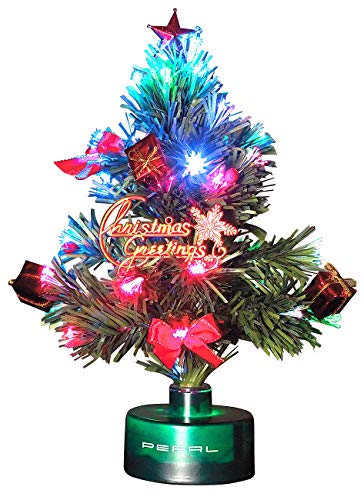 PEARL Weihnachtsbaum für Auto: LED-Weihnachtsbaum mit Glasfaser-Farbwechsler...