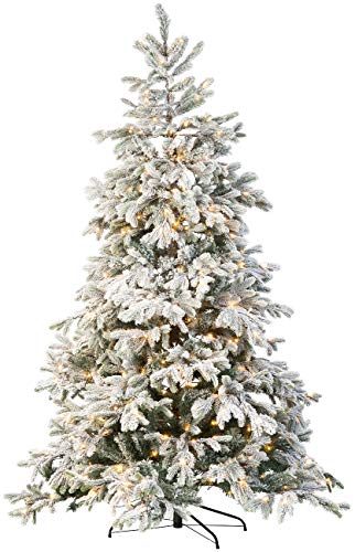 infactory Baum: Künstlicher Weihnachtsbaum, weiße Spitzen, 500 LEDs, 70 Äste, 225 cm...