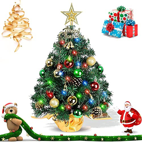 45cm Mini Weihnachtsbaum,Weihnachtsbaum klein beleuchtet,Künstliche kleine...
