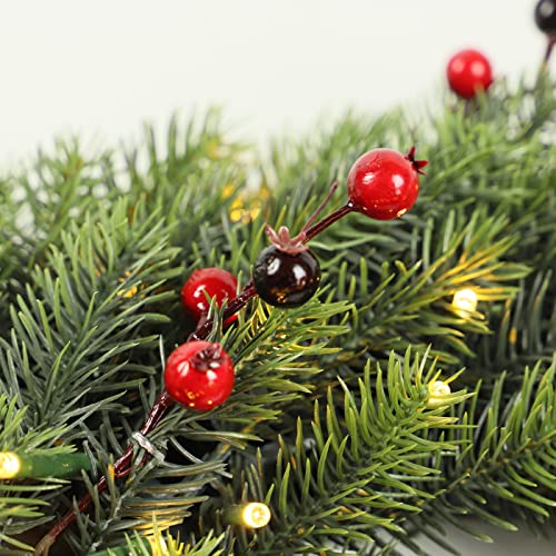 Hochwertiger weihnachtlicher Türkranz mit LED-Beleuchtung und schönen winterlichen...