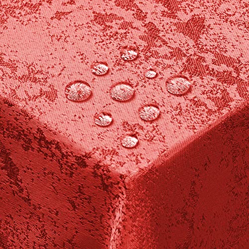 Jacquard Tischdecke Granit Tischdecke Eckig Rot 130 x 160 cm Meliert mit Lotus Effekt...