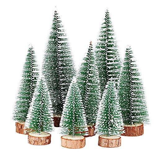 FLOFIA 8STK Weihnachtsbaum Mini Künstlich 3 Größe Miniatur Tannenbaum Grün Mini...