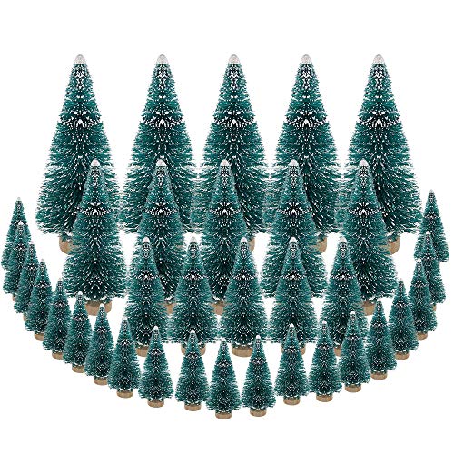 DECARETA 35 Stück Künstlicher Weihnachtsbaum, Mini Grün Tannenbaum, 4.5/6.5/8.5/12.5cm...
