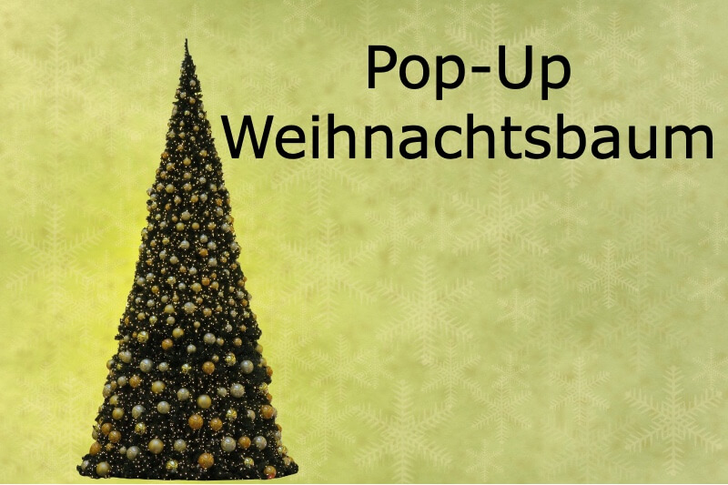 pop-up weihnachtsbaum links auf einer karte